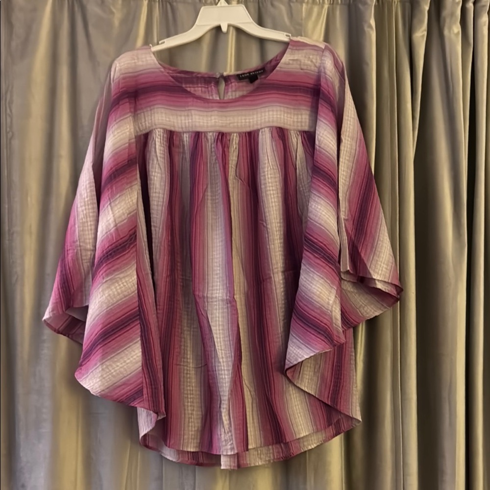Lane Bryant Pink Asymmetrical Dolman Sleeve Blouse